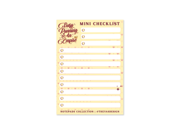 Empire  | A7 Checklist Notepad