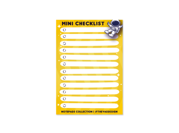 Fun Astronaut  | A7 Checklist Notepad