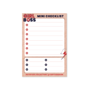 Girl Boss | A7 Checklist Notepad