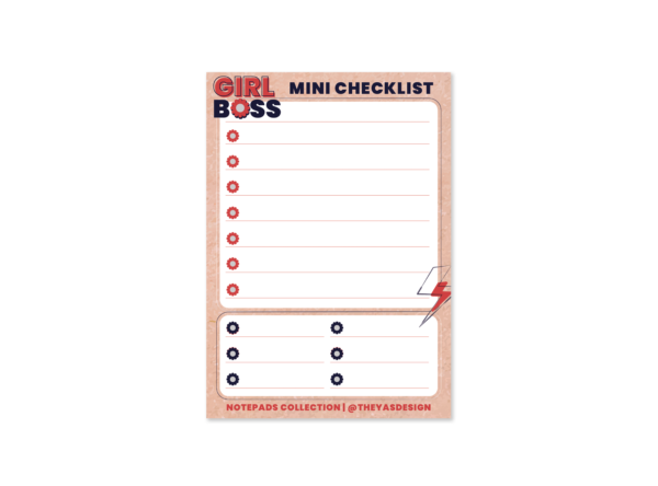 Girl Boss | A7 Checklist Notepad